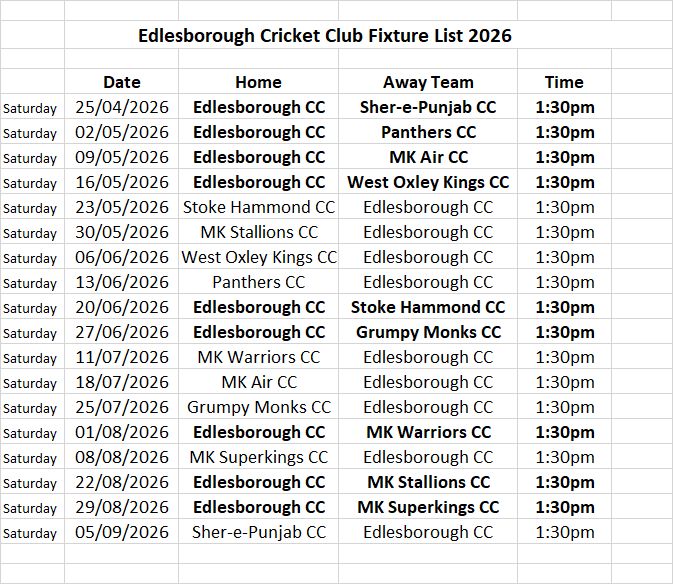Edlesborough CC Matches